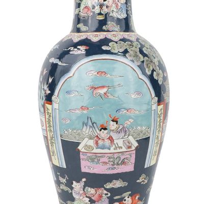 Sale Photo Thumbnail #386: Chinese Famille Rose Porcelain Floor Vase
