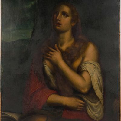 Sale Photo Thumbnail #208: In the Manner of Antiveduto Grammatica, Italian 1571-1626, Penitent Magdalene, Oil on Canvas