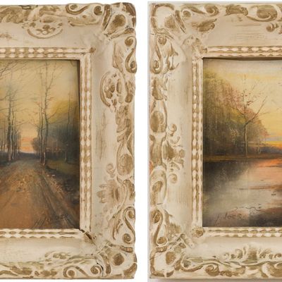 Sale Photo Thumbnail #145: Harry Linder, 1886-1931, Two Autumnal Landscapes, Pastel on Paper