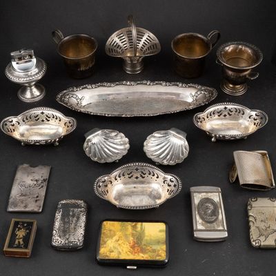 Sale Photo Thumbnail #4: Assorted Sterling Silver House and Smoking Wares