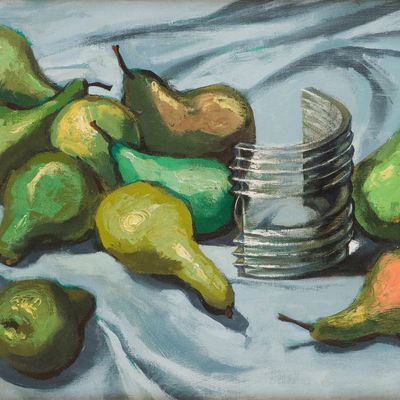 Sale Photo Thumbnail #114: Martin Jack Zipin, American 1920-1991, Still Life of Pears, Oil on Canvas