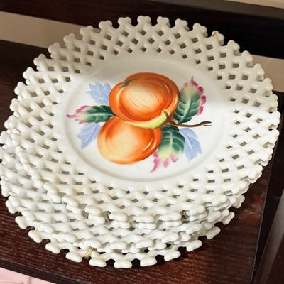Sale Photo Thumbnail #26:  Vintage Lefton China hand-painted reticulated lattice plate