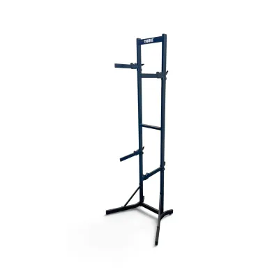 Sale Photo Thumbnail #227: Thule freestanding indoor bicycle storage rack, designed to hold two bikes vertically on adjustable hangers.
