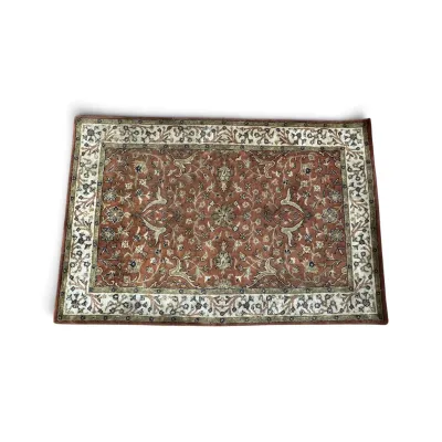 Sale Photo Thumbnail #301: Traditional Persian-style area rug featuring an intricate floral and vine motif in shades of terracotta, cream, and olive green.