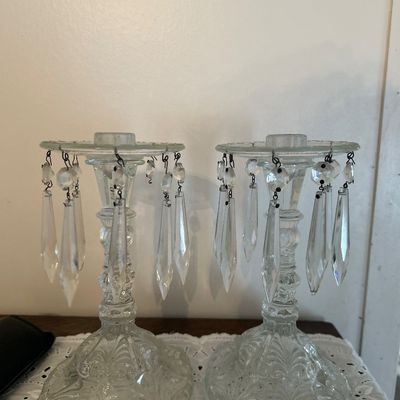 Crystal candle stick holders 