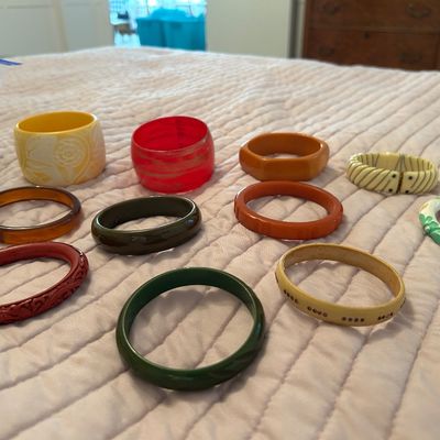 Bakelite jewelry 
Bangle bracelets