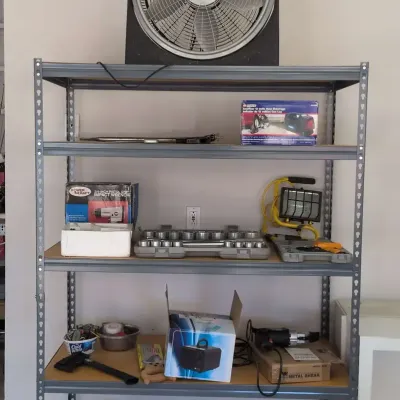 Garage Workshop Collection 3/4” Drive Socket Set, WEN Metal Shear, Impact Wrench Shelf Not Included