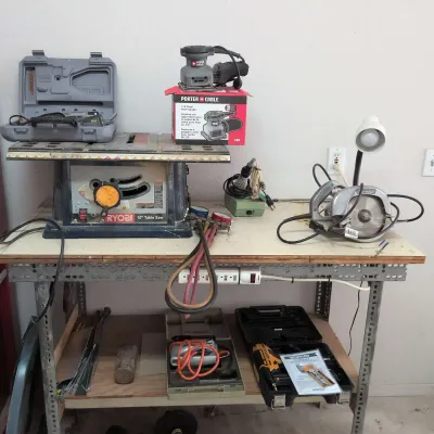 Work Bench & Power Tool Collection – Ryobi Table Saw, Dremel, Bostitch, Porter-Cable & More