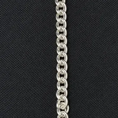 Sterling Silver Italian Curb Link Chain Bracelet Marked 925