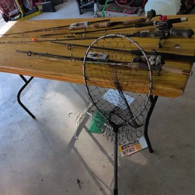 Fishing Rod & Reel Collection - Zebco, Garcia, Ugly Stik, True Temper & Fishing Net