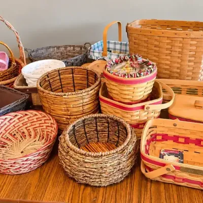 Longaberger & Woven Basket Collection with Liners, Lids & Handles