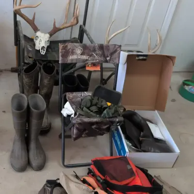 Hunting Gear Collection – Jason Binoculars, Waders, Hip Boots, Deer Racks, Chairs & More