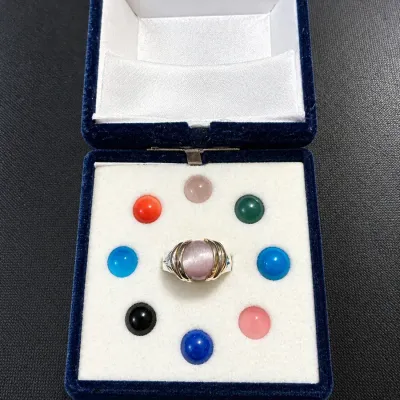 Sterling Silver Marked 925 Interchangeable Stone Ring Set – 8 Color Options