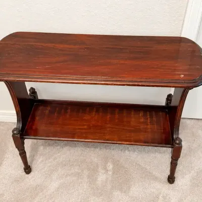 Vintage Antique Wood Style Dark Console table