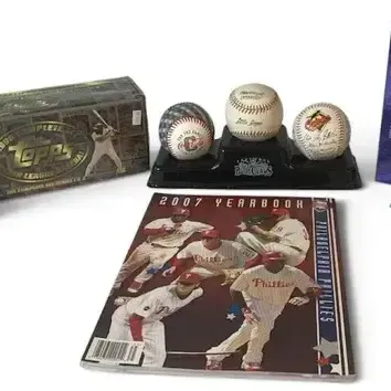 Sale Photo Thumbnail #30: Baseball Memorabilia Lot – Topps Factory Sets, Phillies, Baseballs, Cards & More