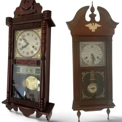 Sale Photo Thumbnail #19: American Eagle 200th Anniversary Clock & 31-Day Pendulum Clock, 2-Pc Lot