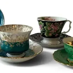 Sale Photo Thumbnail #6: Vintage Teacup & Saucer Sets – Royal Albert Regina Series, Bavaria & 2 More, 4 Sets