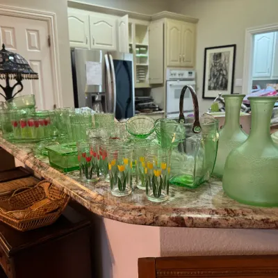 Sale Photo Thumbnail #50: huge selection of green depression glass