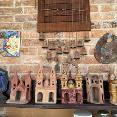 Sale Photo Thumbnail #89: mexican folk art ceramic church sculpture