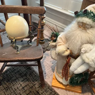 Sale Photo Thumbnail #34: antique child chair ostrich egg santa