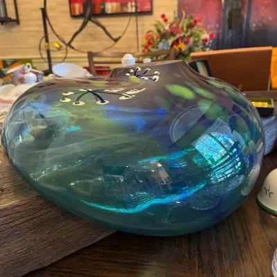 Sale Photo Thumbnail #18: artistic blown glass shaped around a decorative board