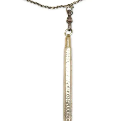 Sterling silver retractable toothpick pendant on 34 chain 15 71g total