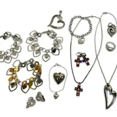 Trifari and more silver toned and stainless steel jewelry