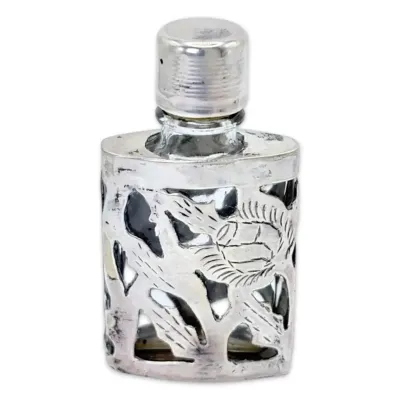 Taxco sterling silver glass perfume bottle