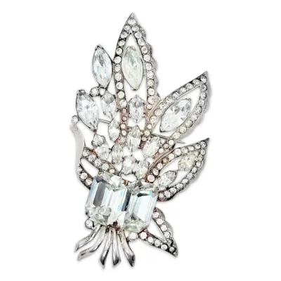 Sterling silver eisenberg rhinestone brooch 46g