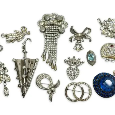 Vintage rhinestone brooches
