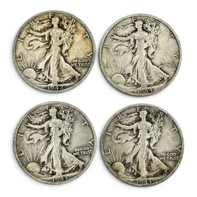 1942 1944 s walking liberty half dollars