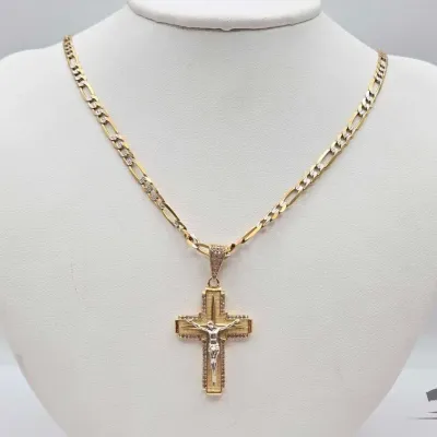 698 14kt gold necklace with pendant semi precious stones