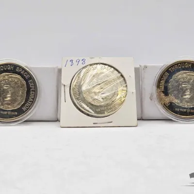 Sale Photo Thumbnail #107: 1710 3 1996 liberia 50 face on mars commemorative coins