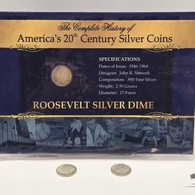 1401 3 silver roosevelt dimes