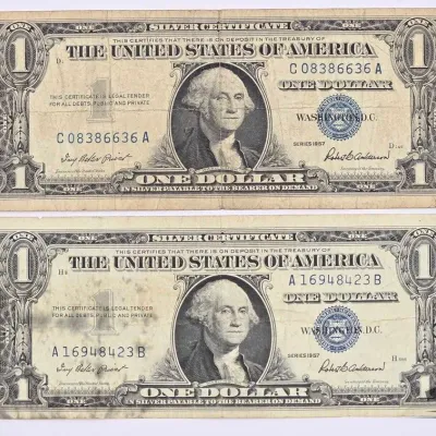 1502 2 1957 1 silver certificate dollars