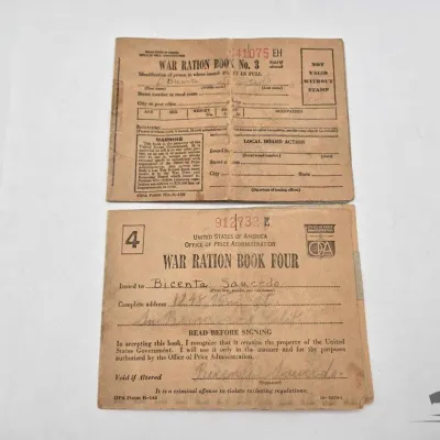 1748 2 war rations booklets