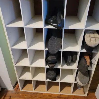 Wood shoe storage