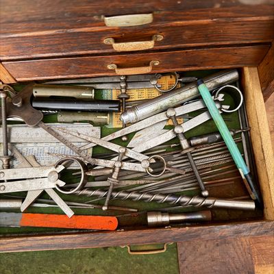 LOT 242G: Vintage Tool Chest FILLED With Precision Tools and More