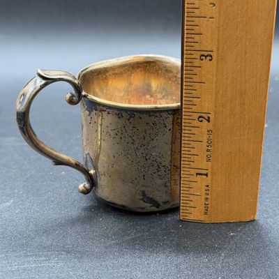 LOT 299J: Sterling Silver Brushes, Comb and Cup