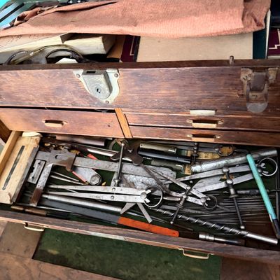 LOT 242G: Vintage Tool Chest FILLED With Precision Tools and More