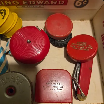 Sale Photo Thumbnail #148: Krider equip tape measures and a few other bits
