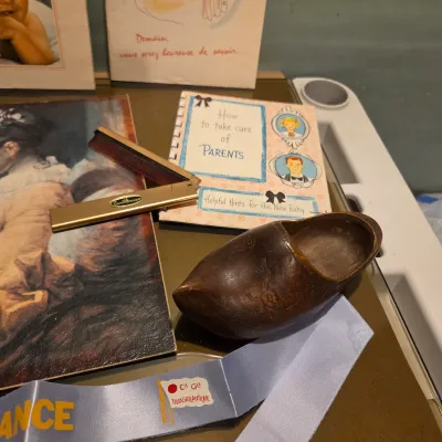 Sale Photo Thumbnail #160: Check out the parenting booklets. Cute lot of misc stuff. Brass mini brush I think might be for photography but it is sweet