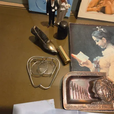 Sale Photo Thumbnail #155: Check out the parenting booklets. Cute lot of misc stuff. Brass mini brush I think might be for photography but it is sweet