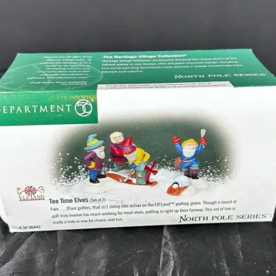 Department 56 North Pole Series "Tee Time Elves" Heritage Village Accessory