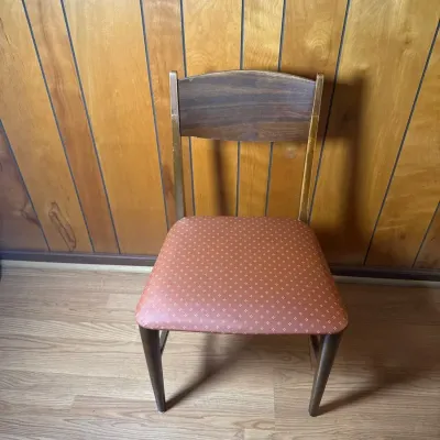 Vintage Mid-Century Modern Upholstered Wood Accent Chair - Single