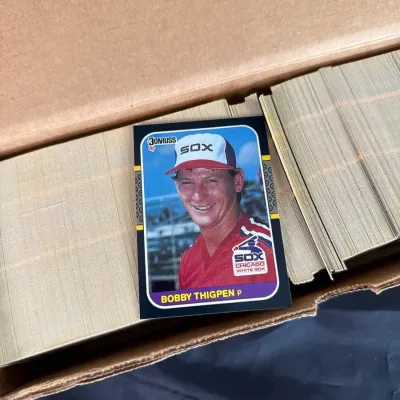 Vintage 1986 Topps & 1987 Donruss Baseball Trading Card Bulk Storage Box Lot