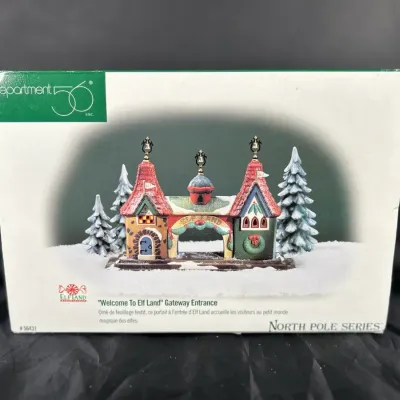 Department 56 North Pole Series "Welcome To Elf Land" Gateway Entrance