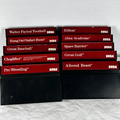 Lot of 10 Vintage SEGA Master System Video Game Cartridges - Altered Beast, Space Harrier & More