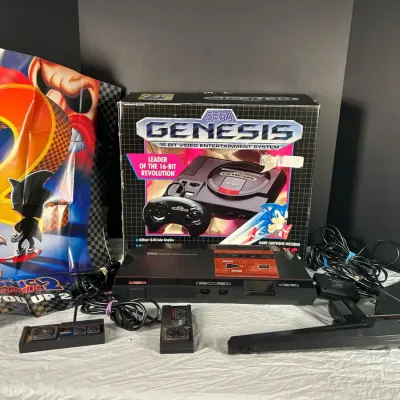 Vintage Sega Genesis 16-Bit Console System Bundle with Original Box & Accessories