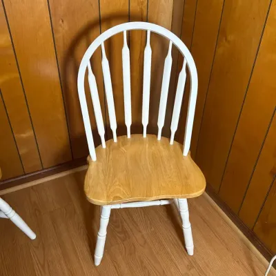 Two-Tone Windsor Style Spindle-Back Dining Chairs - Set of 4